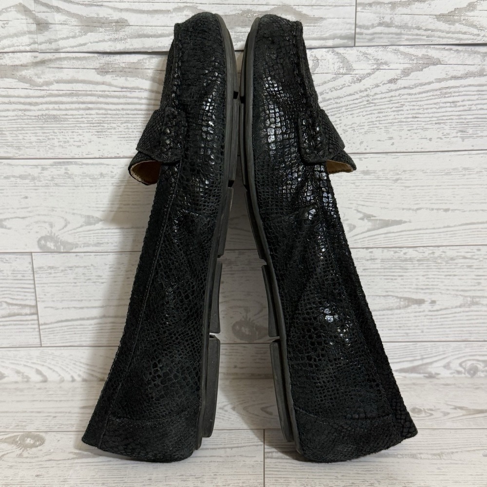Vionic Larrun Driving Loafers Sz 8 Black Snakeskin Pattern Orthotic Flats Shoes - Picture 5 of 12
